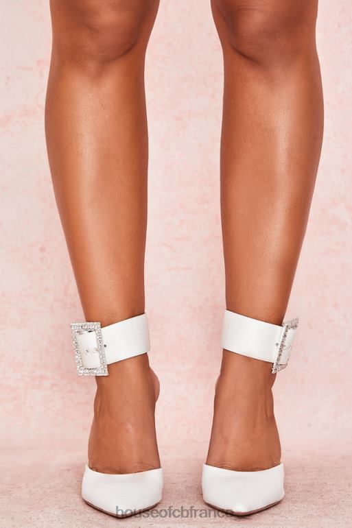House of CB escarpins krista à boucle en cristal ivoire N888H1093 chaussures