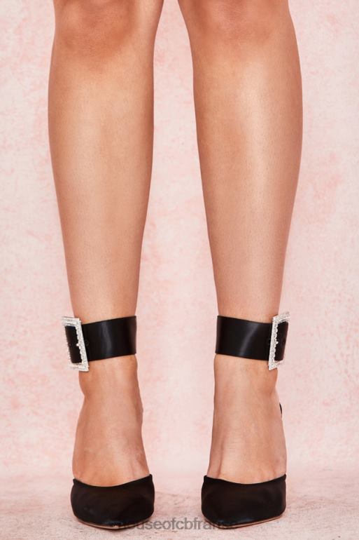 House of CB escarpins krista à boucle en cristal noir N888H1095 chaussures