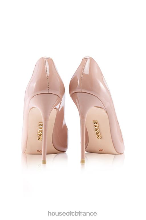 House of CB Paris 5\' talons pointus en cuir verni rose antique N888H1130 chaussures