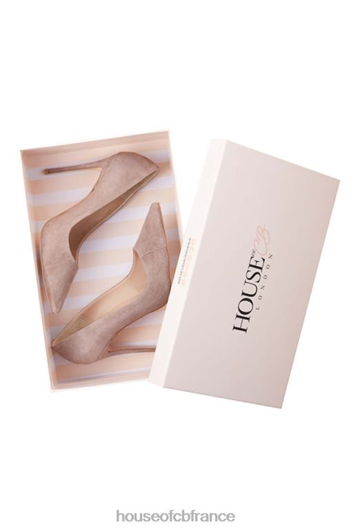 House of CB Paris 5\' talons pointus en daim moka N888H1126 chaussures