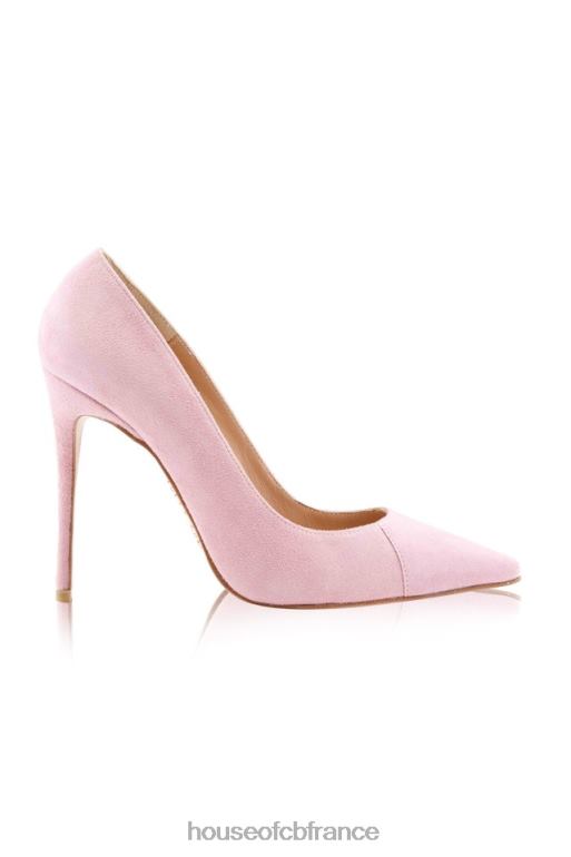 House of CB Paris 5\' talons pointus en daim rose N888H1129 chaussures
