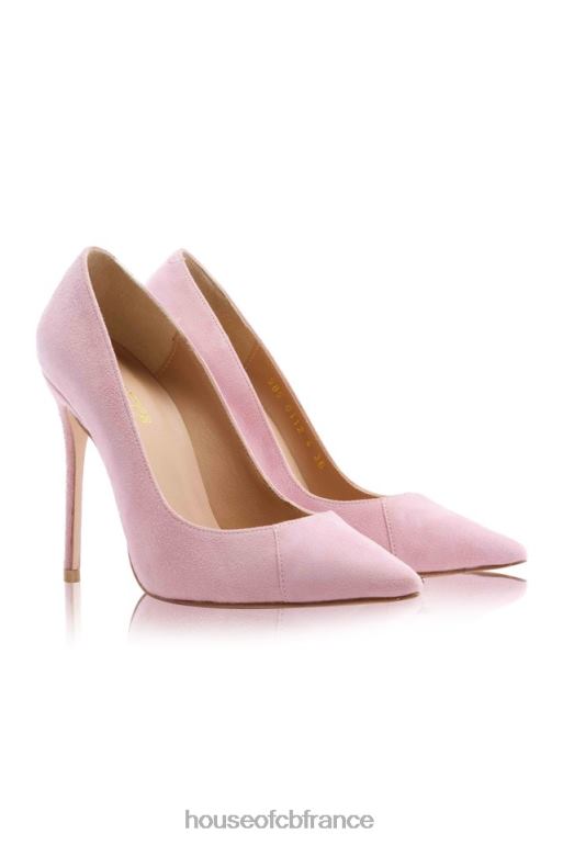 House of CB Paris 5\' talons pointus en daim rose N888H1129 chaussures