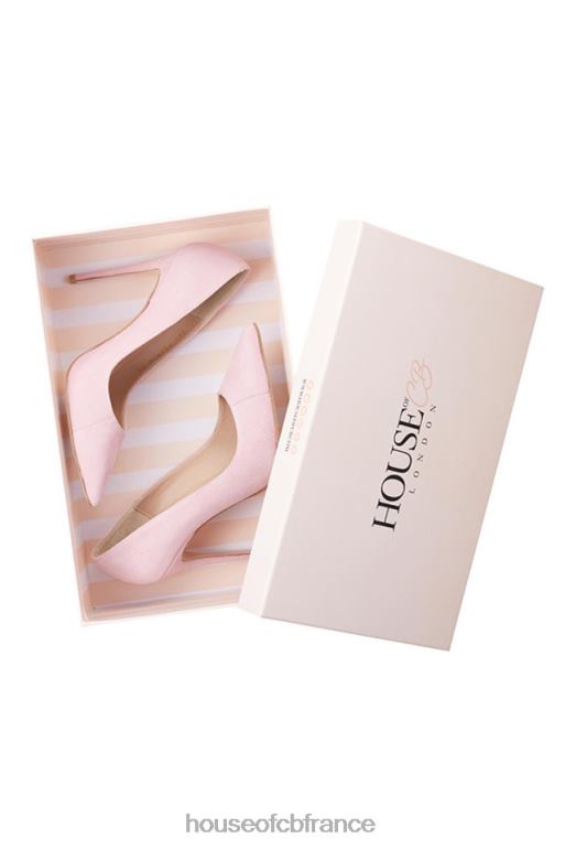 House of CB Paris 5\' talons pointus en daim rose N888H1129 chaussures