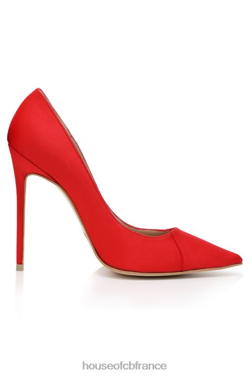 House of CB Paris 5\' talons pointus en satin écarlate N888H1069 chaussures