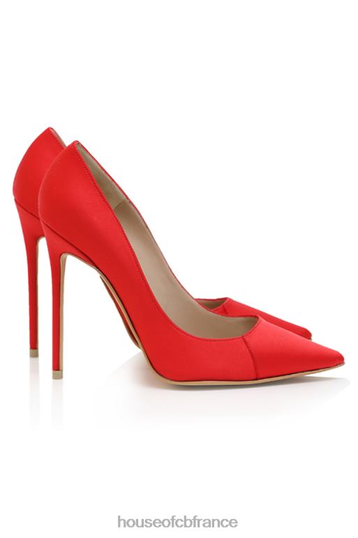 House of CB Paris 5\' talons pointus en satin écarlate N888H1069 chaussures