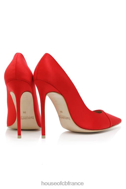 House of CB Paris 5\' talons pointus en satin écarlate N888H1069 chaussures