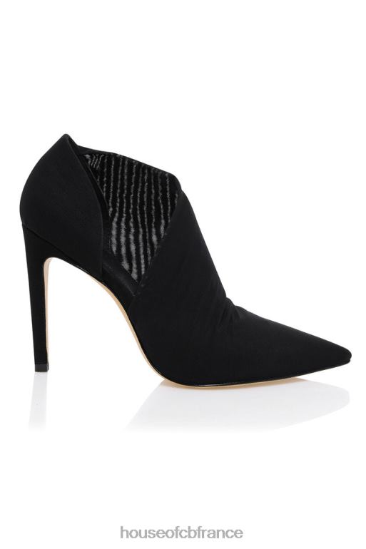 House of CB honorer des talons découpés en suède noir N888H1091 chaussures