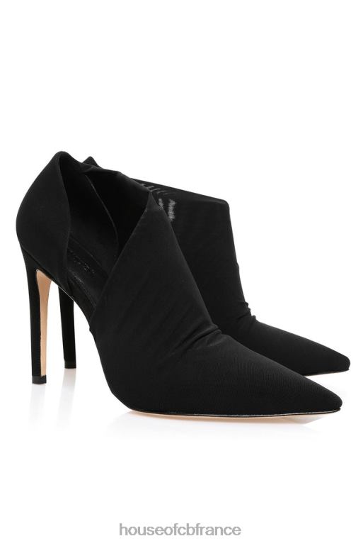 House of CB honorer des talons découpés en suède noir N888H1091 chaussures