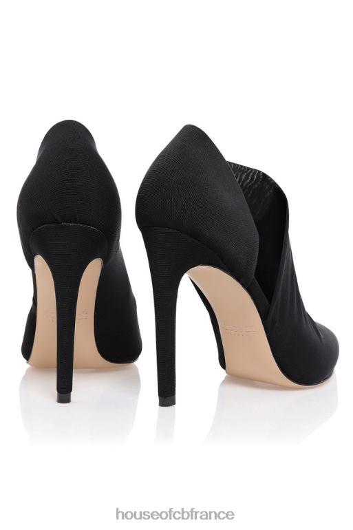 House of CB honorer des talons découpés en suède noir N888H1091 chaussures