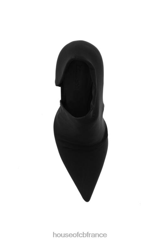 House of CB honorer des talons découpés en suède noir N888H1091 chaussures