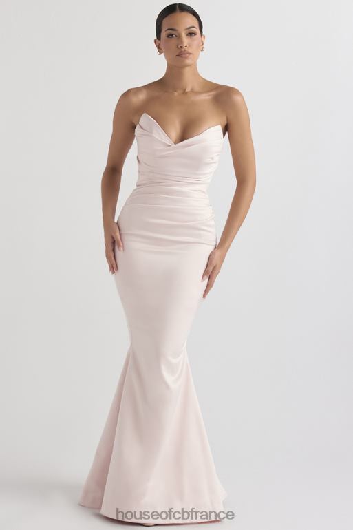 House of CB robe bustier en satin fleur blush N888H1146 mariages