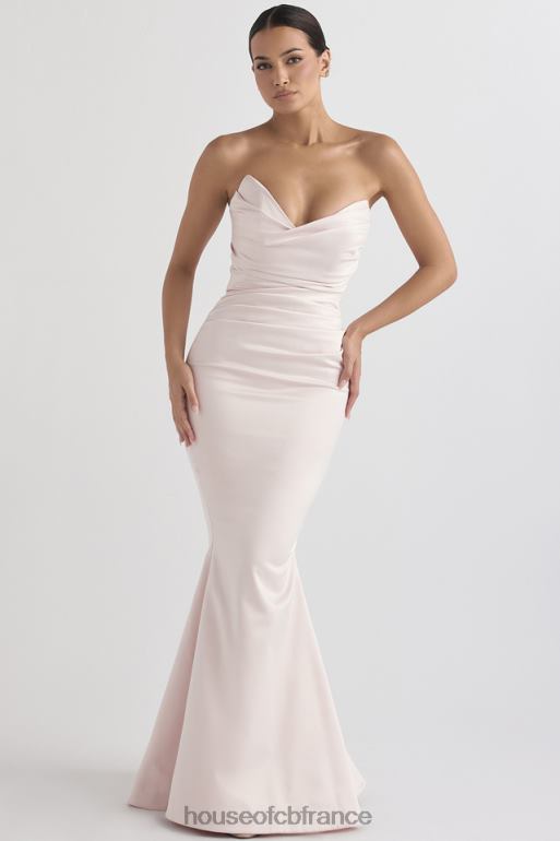 House of CB robe bustier en satin fleur blush N888H1146 mariages