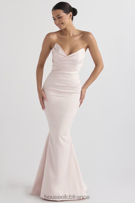 House of CB robe bustier en satin fleur blush N888H1146 mariages