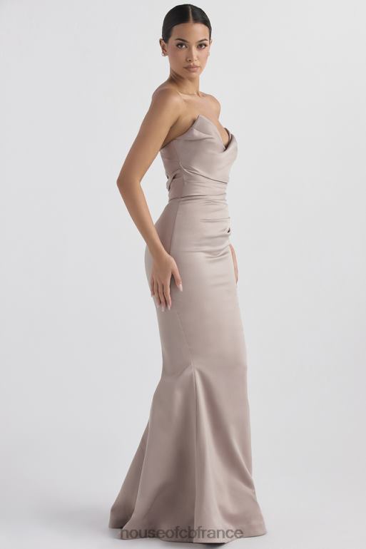 House of CB robe bustier en satin fleur champignon N888H1148 mariages