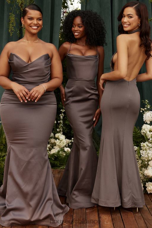House of CB robe longue en satin violette shadow N888H1152 mariages
