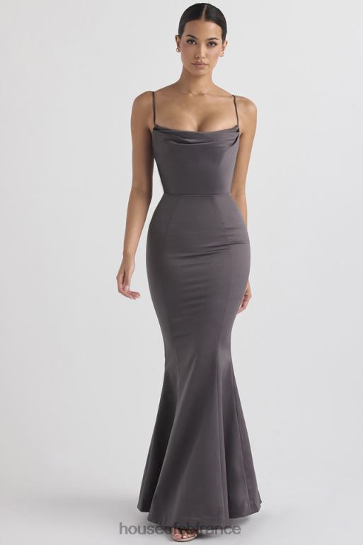 House of CB robe longue en satin violette shadow N888H1152 mariages