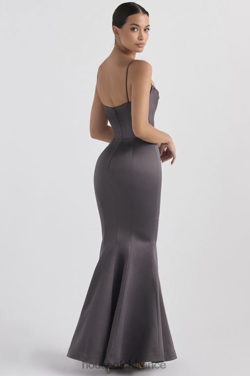 House of CB robe longue en satin violette shadow N888H1152 mariages