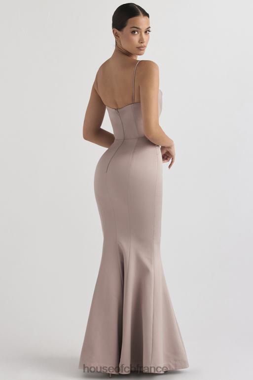House of CB robe queue de poisson en satin champignon violette N888H1149 mariages