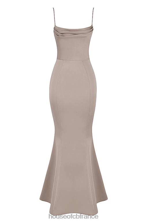 House of CB robe queue de poisson en satin champignon violette N888H1149 mariages