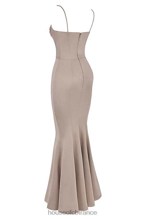 House of CB robe queue de poisson en satin champignon violette N888H1149 mariages
