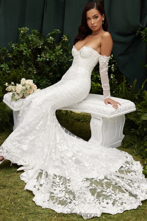 House of CB robe de mariée à manches longues en dentelle blanche Isabelle N888H1139 mariages