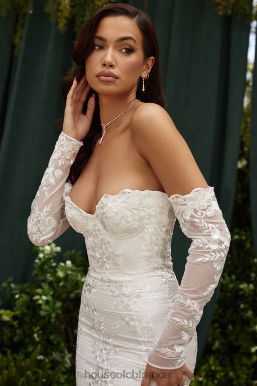 House of CB robe de mariée à manches longues en dentelle blanche Isabelle N888H1139 mariages
