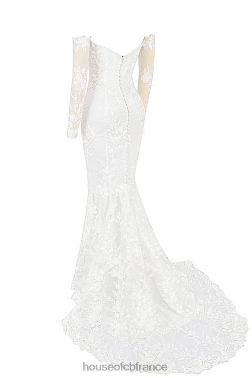 House of CB robe de mariée à manches longues en dentelle blanche Isabelle N888H1139 mariages