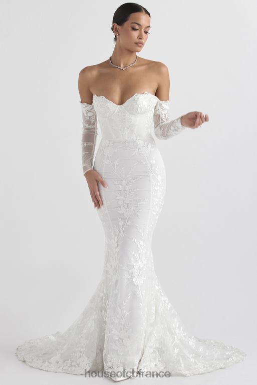 House of CB robe de mariée à manches longues en dentelle blanche Isabelle N888H1139 mariages