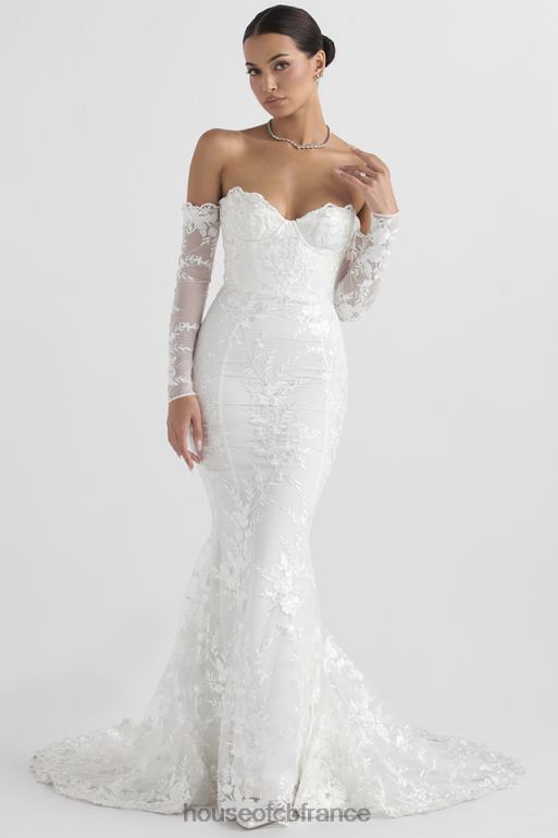 House of CB robe de mariée à manches longues en dentelle blanche Isabelle N888H1139 mariages