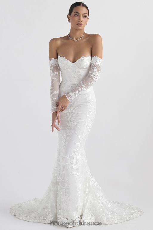 House of CB robe de mariée à manches longues en dentelle blanche Isabelle N888H1139 mariages