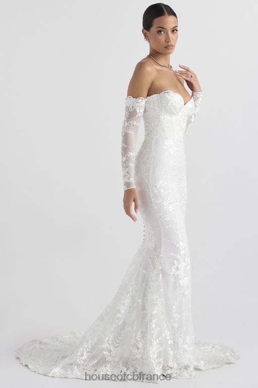 House of CB robe de mariée à manches longues en dentelle blanche Isabelle N888H1139 mariages