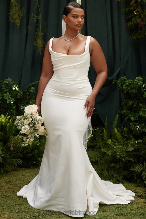 House of CB robe de mariée sirène en satin blanc cassé emilie N888H1141 mariages