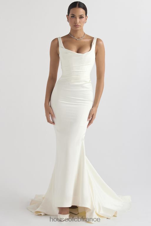 House of CB robe de mariée sirène en satin blanc cassé emilie N888H1141 mariages