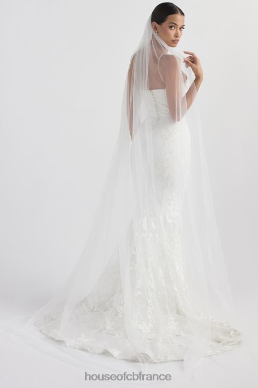 House of CB voile de tulle doux ultra long blanc leone N888H1145 mariages