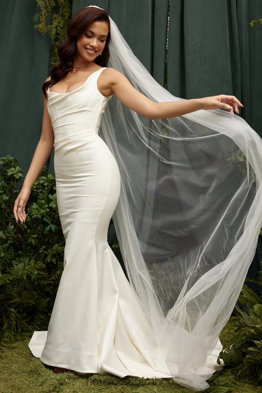 House of CB voile de tulle doux ultra long blanc leone N888H1145 mariages