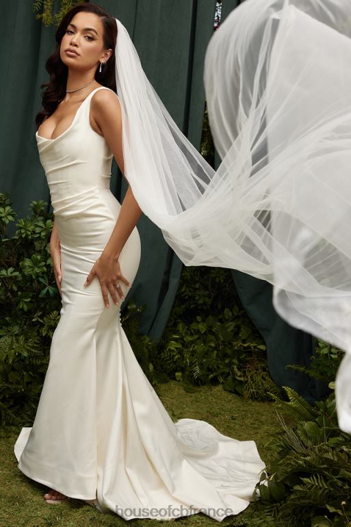 House of CB voile de tulle doux ultra long blanc leone N888H1145 mariages
