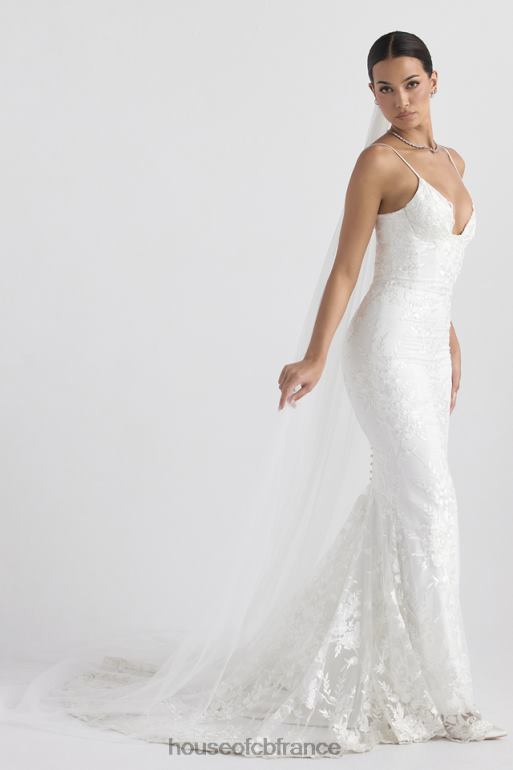 House of CB voile de tulle doux ultra long blanc leone N888H1145 mariages