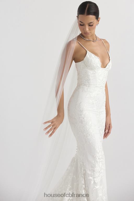 House of CB voile de tulle doux ultra long blanc leone N888H1145 mariages