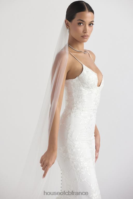 House of CB voile de tulle doux ultra long blanc leone N888H1145 mariages