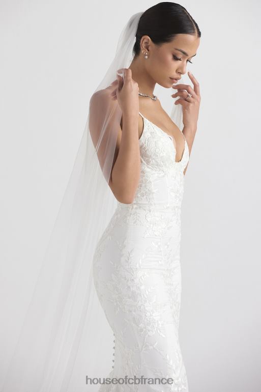 House of CB voile de tulle doux ultra long blanc leone N888H1145 mariages