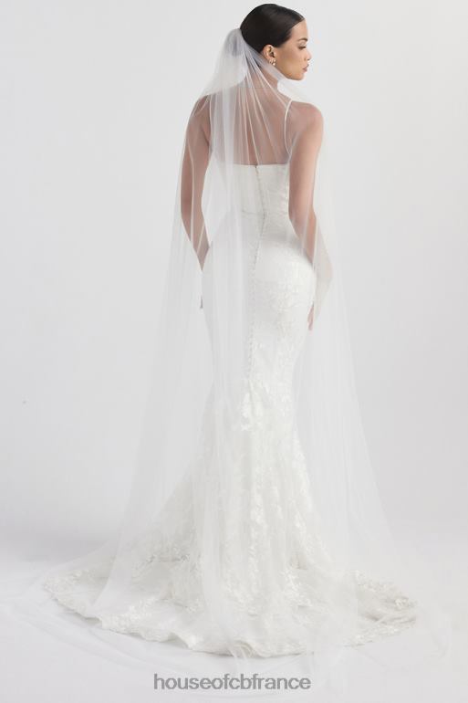 House of CB voile de tulle doux ultra long blanc leone N888H1145 mariages