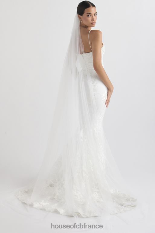 House of CB voile de tulle doux ultra long blanc leone N888H1145 mariages