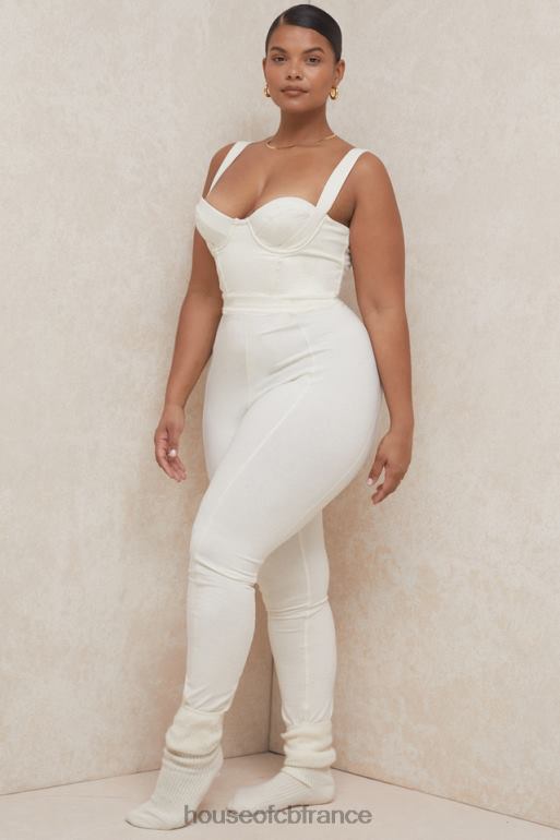 House of CB Mallen Whisper - Combinaison en jersey stretch blanc N888H1058 vêtements