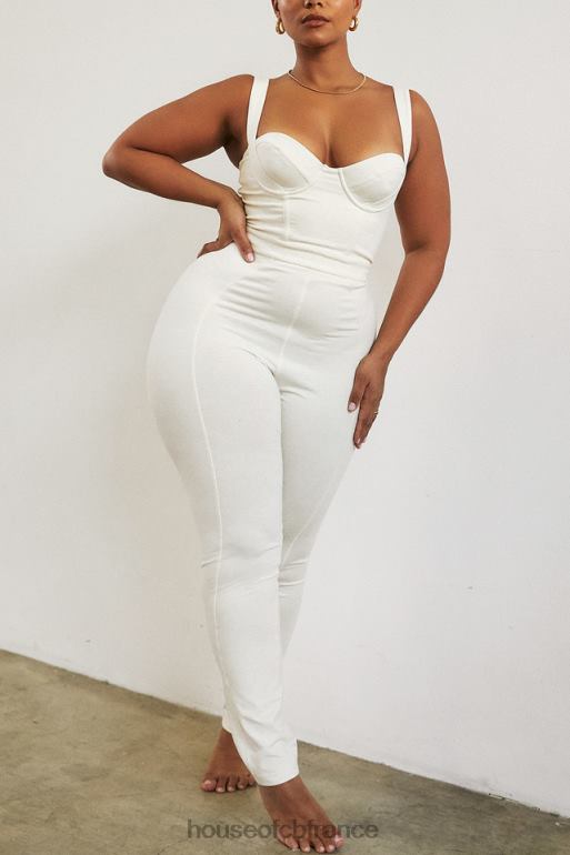 House of CB Mallen Whisper - Combinaison en jersey stretch blanc N888H1058 vêtements