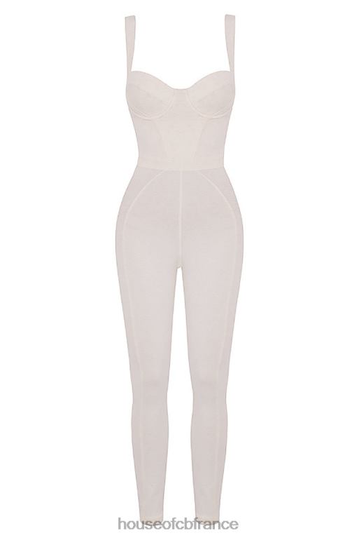 House of CB Mallen Whisper - Combinaison en jersey stretch blanc N888H1058 vêtements