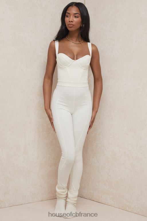 House of CB Mallen Whisper - Combinaison en jersey stretch blanc N888H1058 vêtements