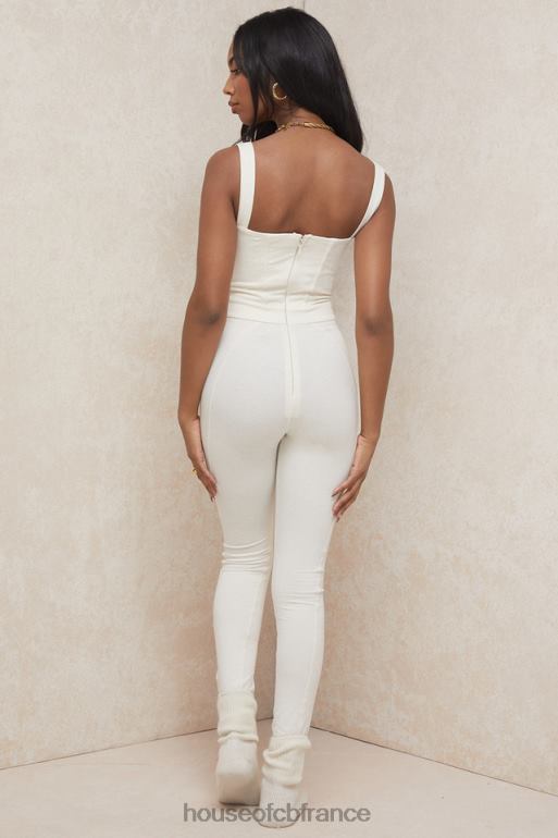 House of CB Mallen Whisper - Combinaison en jersey stretch blanc N888H1058 vêtements