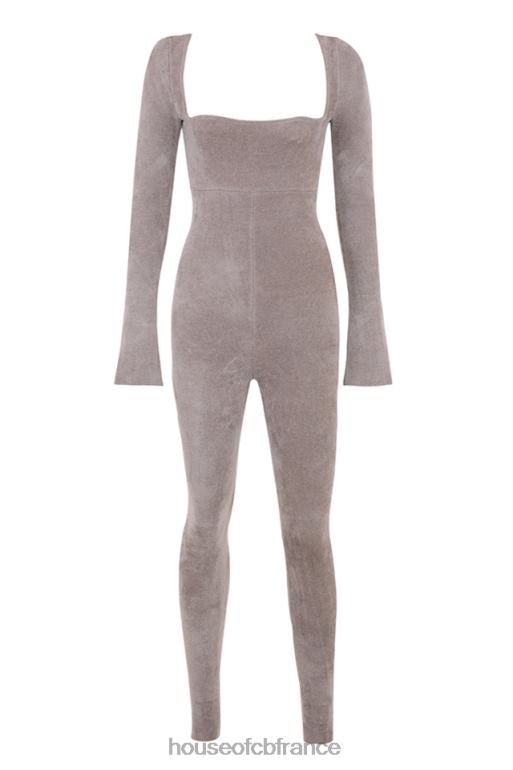 House of CB combinaison loungewear en chenille épaisse en vison isis N888H881 vêtements