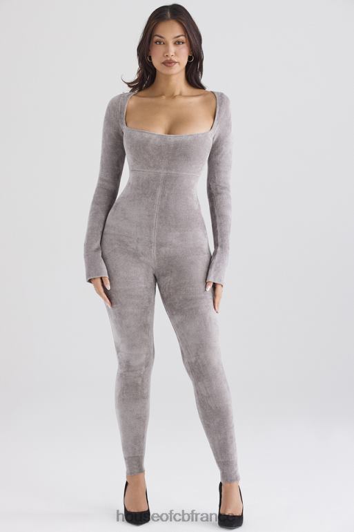 House of CB combinaison loungewear en chenille épaisse en vison isis N888H881 vêtements