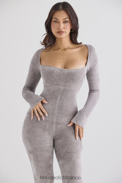House of CB combinaison loungewear en chenille épaisse en vison isis N888H881 vêtements